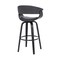 Armen Living Julyssa 26" Counter Height Swivel Gray Faux Leather and Black Wood Bar Stool LCJSBAGRBL26 - alternate 6